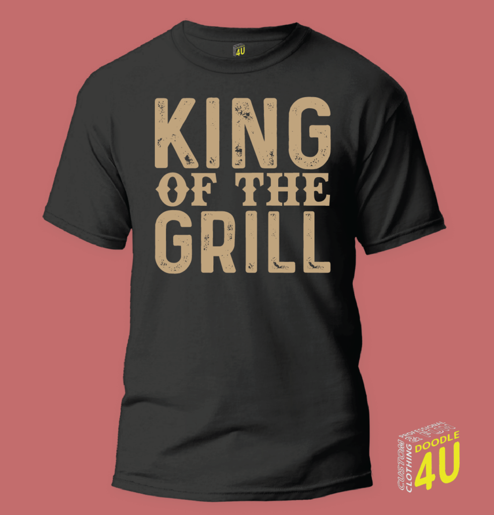 King of the grill – BBQ T-Shirt – Doodle 4U slogan T-shirt