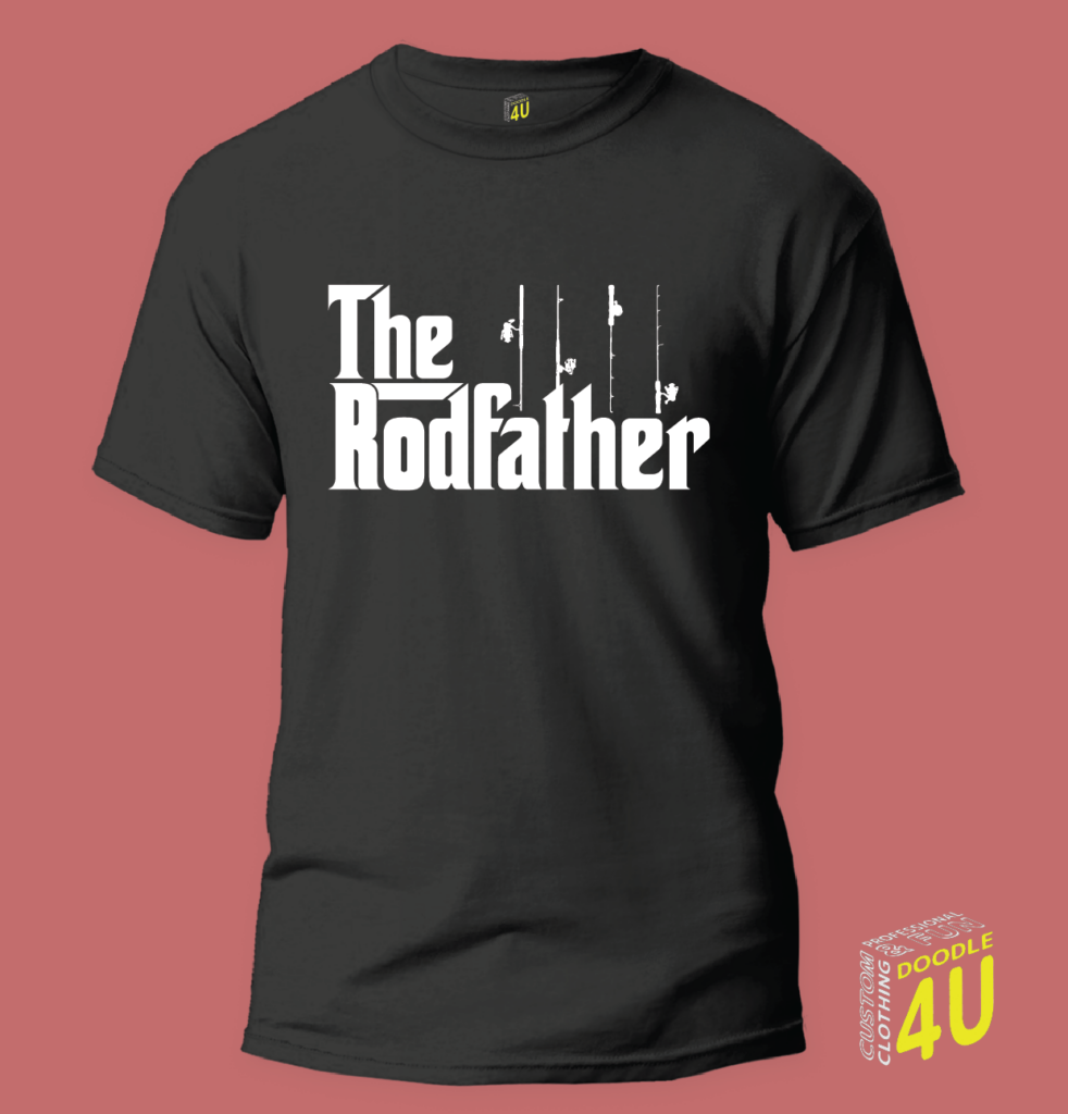 The Rodfather – Fishing T-Shirt – Doodle 4U slogan T-shirt